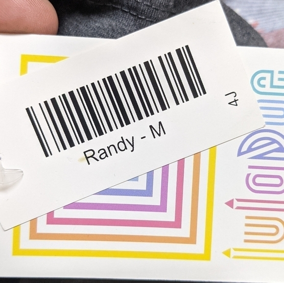 ✨3/$15 NWT LuLaRoe Randy grey red blue geometric patriotic baseball T-shirt M - Picture 7 of 7